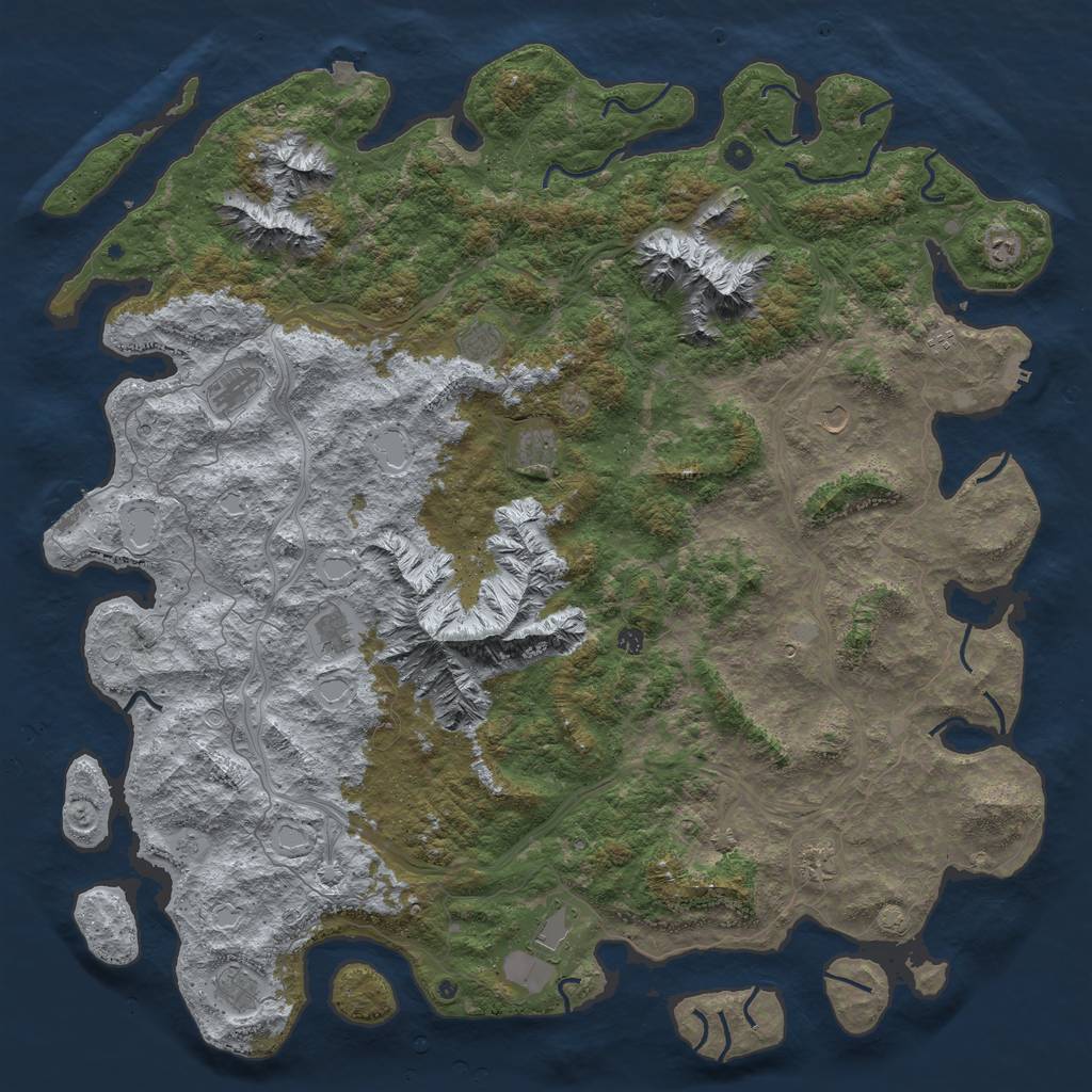 Rust Map: Procedural Map, Size: 6000, Seed: 199973202, 19 Monuments