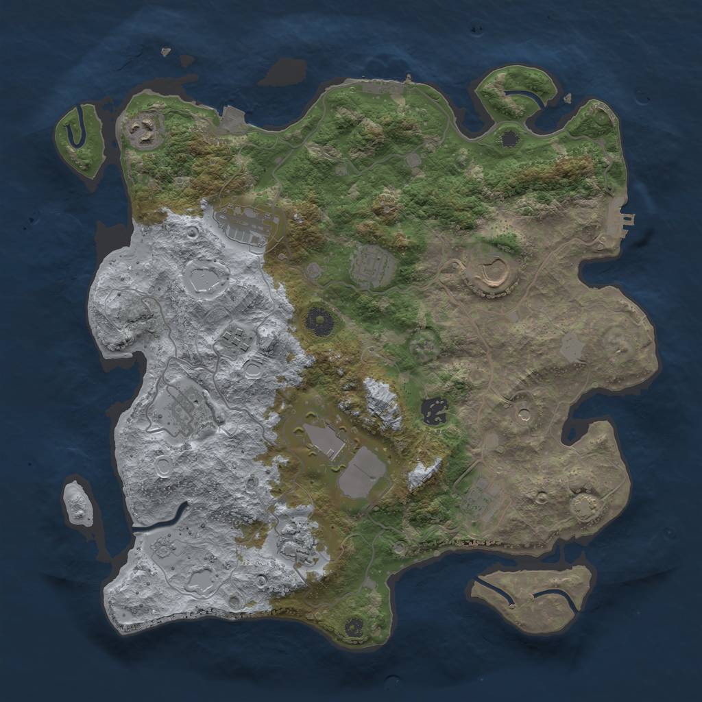 Rust Map: Procedural Map, Size: 3700, Seed: 267787849, 18 Monuments