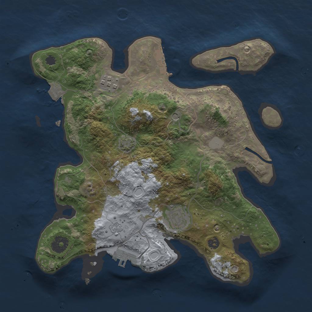 Rust Map: Procedural Map, Size: 2750, Seed: 996023622, 10 Monuments