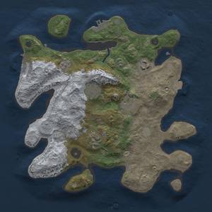 Thumbnail Rust Map: Procedural Map, Size: 3000, Seed: 1639622678, 13 Monuments