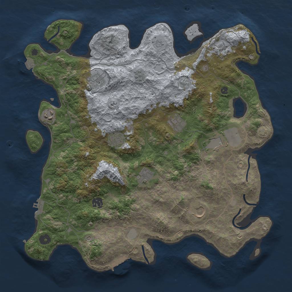 Rust Map: Procedural Map, Size: 4000, Seed: 1566077464, 18 Monuments