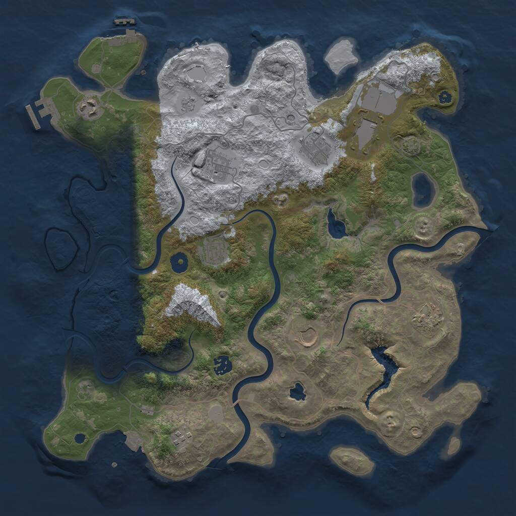 Rust Map: Procedural Map, Size: 4000, Seed: 1566077464, 15 Monuments