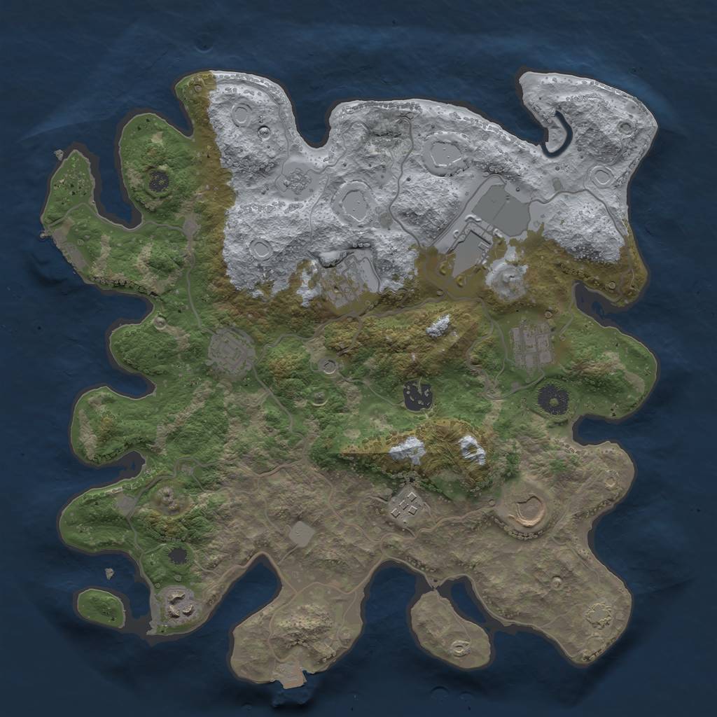 Rust Map: Procedural Map, Size: 3500, Seed: 964575072, 15 Monuments