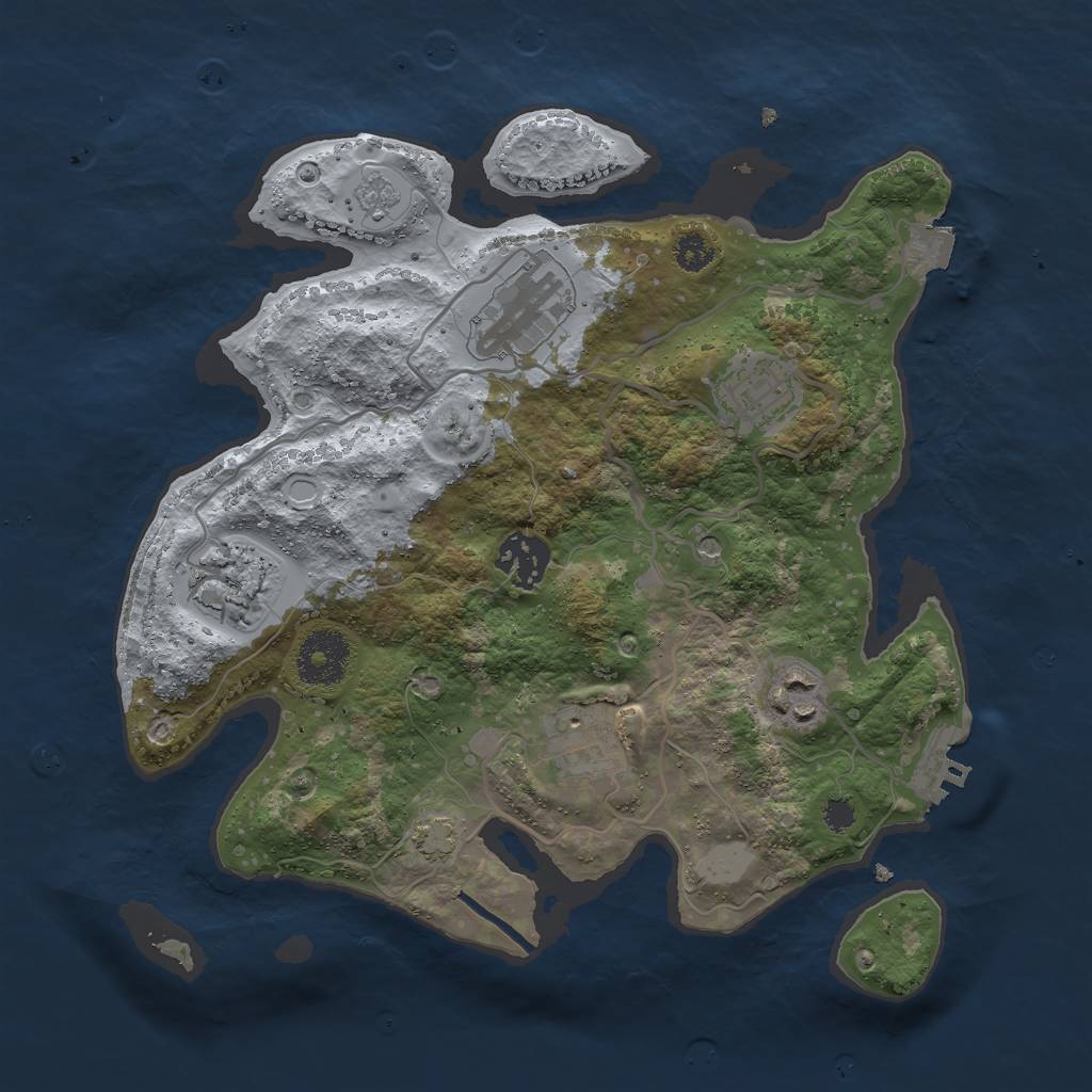 Rust Map: Procedural Map, Size: 3000, Seed: 1801678628, 13 Monuments