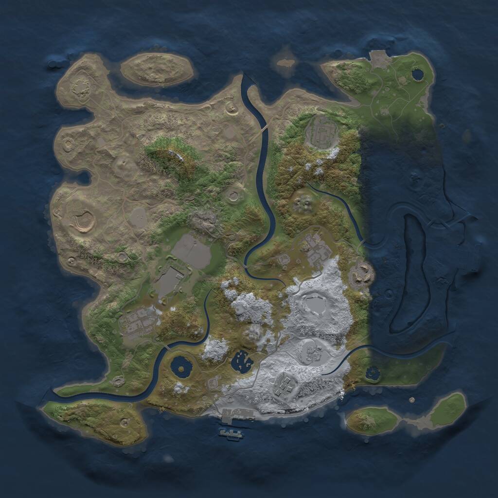 Rust Map: Procedural Map, Size: 3500, Seed: 556096013, 14 Monuments