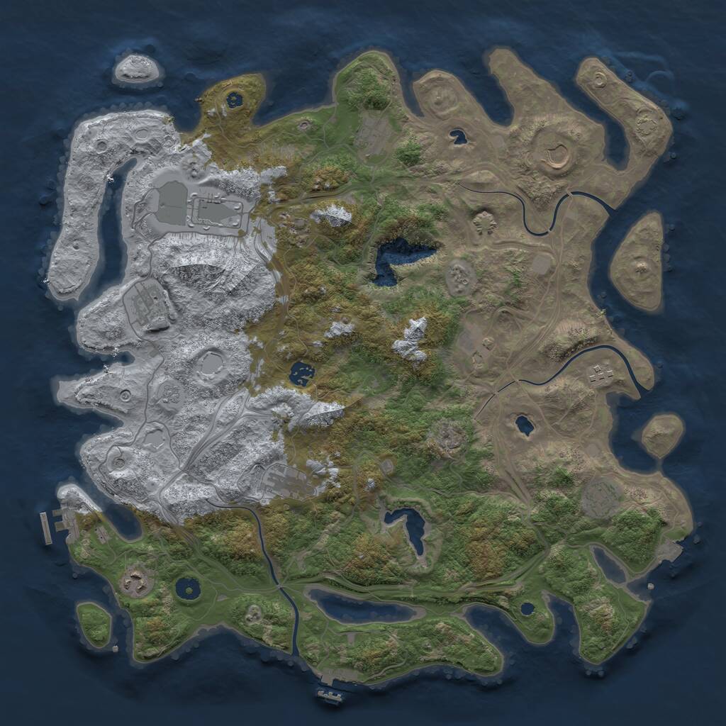Rust Map: Procedural Map, Size: 4500, Seed: 1444267394, 17 Monuments