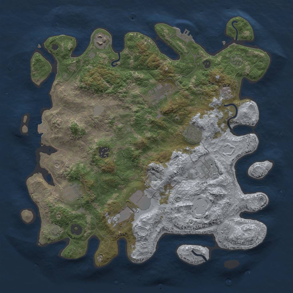 Rust Map: Procedural Map, Size: 3750, Seed: 1834698337, 15 Monuments