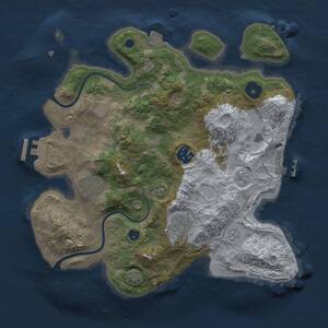 Thumbnail Rust Map: Procedural Map, Size: 3000, Seed: 486465, 9 Monuments