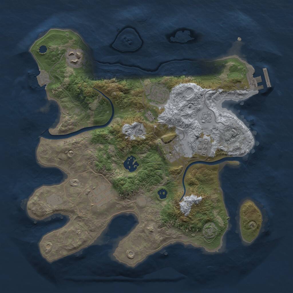 Rust Map: Procedural Map, Size: 3000, Seed: 17491, 11 Monuments
