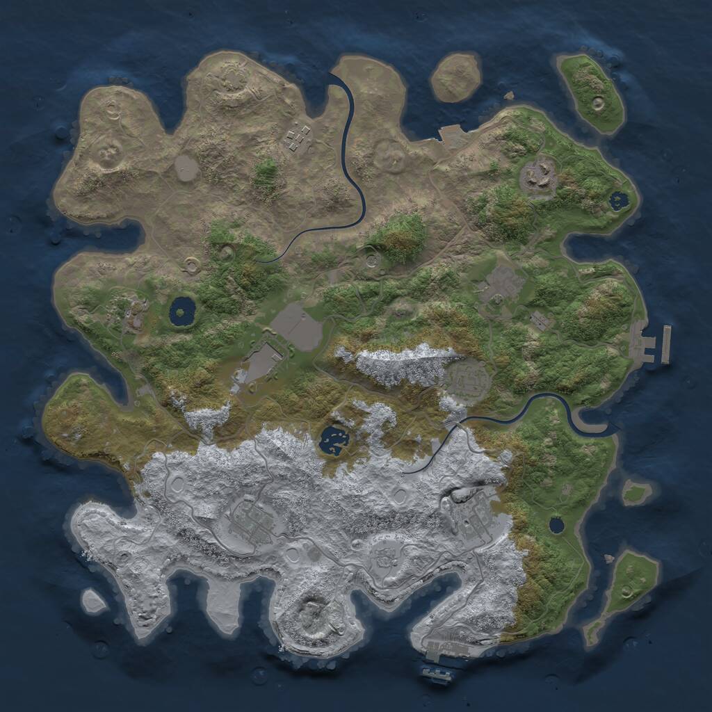 Rust Map: Procedural Map, Size: 3750, Seed: 996281798, 15 Monuments