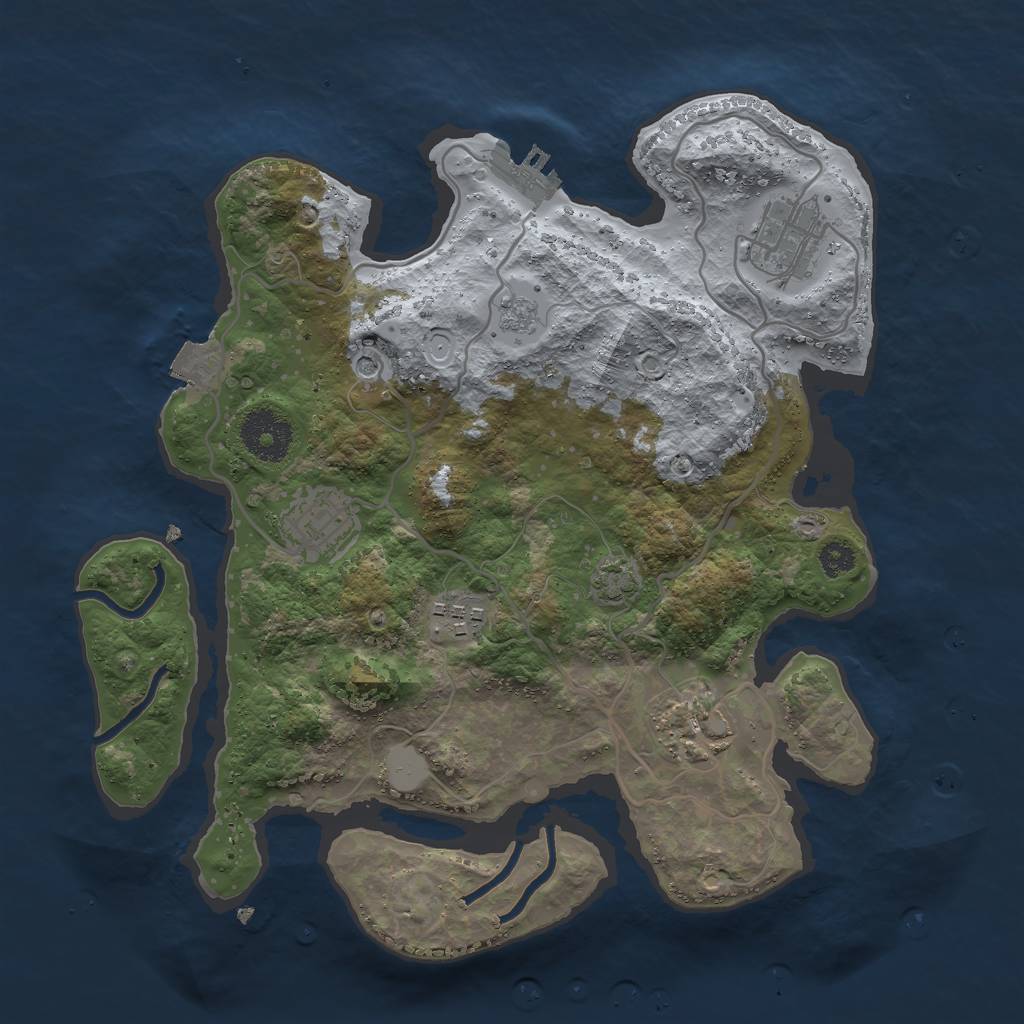 Rust Map: Procedural Map, Size: 3000, Seed: 1739000595, 11 Monuments