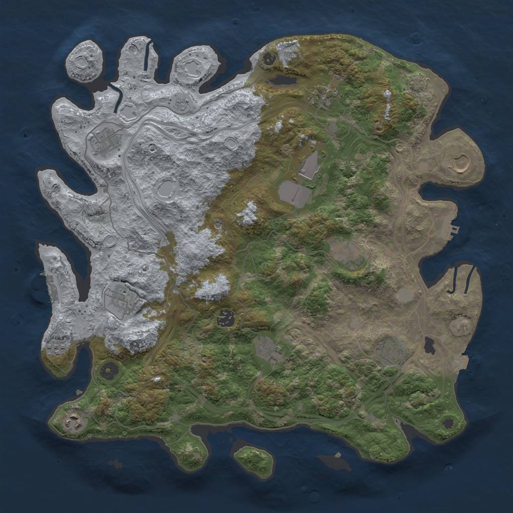 Rust Map: Procedural Map, Size: 4250, Seed: 154825161, 19 Monuments