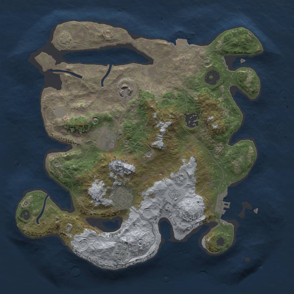 Rust Map: Procedural Map, Size: 3000, Seed: 763251840, 12 Monuments