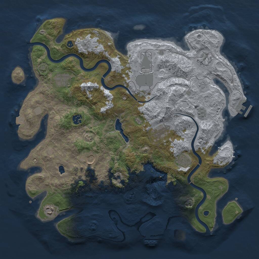 Rust Map: Procedural Map, Size: 4000, Seed: 1205829839, 15 Monuments