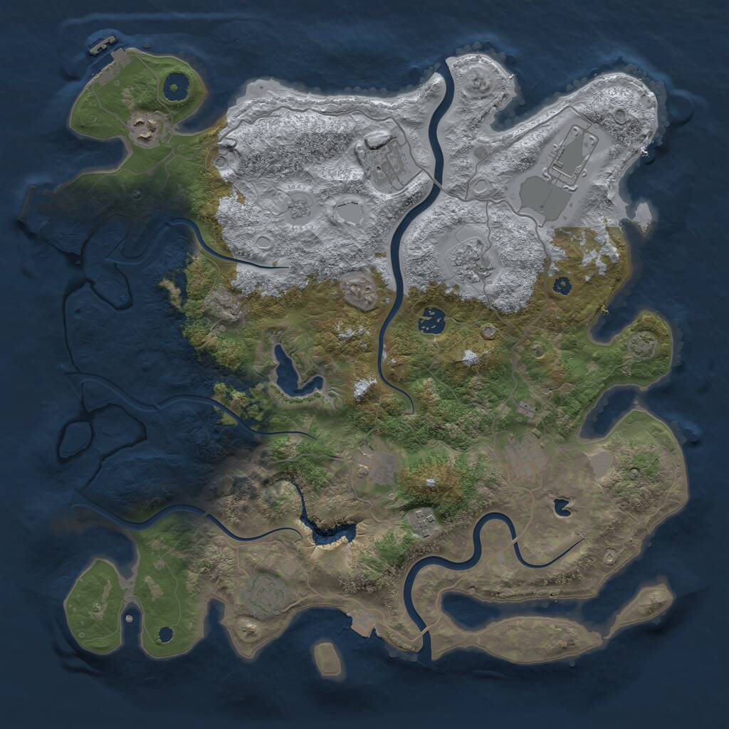 Rust Map: Procedural Map, Size: 4000, Seed: 708950548, 15 Monuments