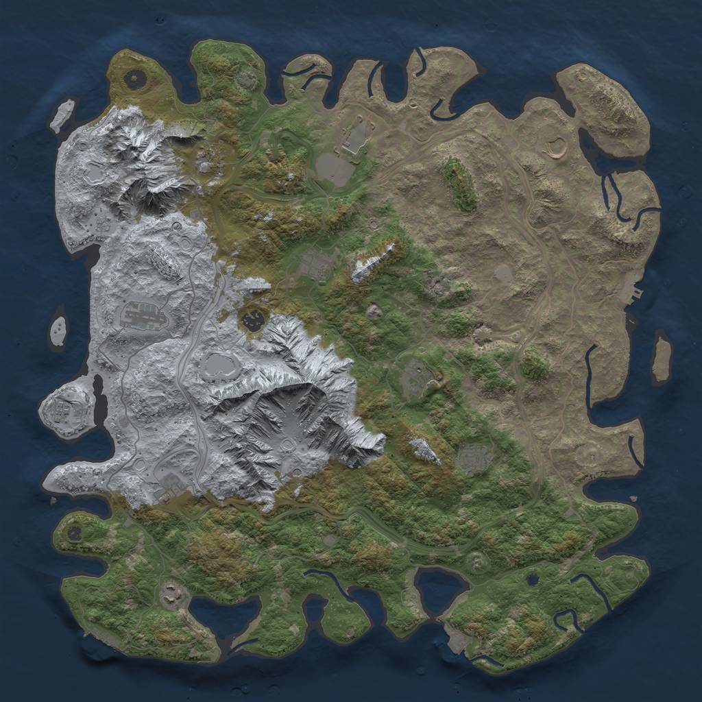 Rust Map: Procedural Map, Size: 5000, Seed: 56756756, 19 Monuments