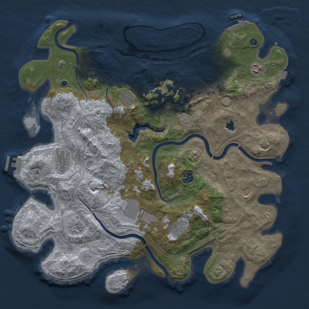 Rust Map: Procedural Map, Size: 4250, Seed: 1565006875, 16 Monuments