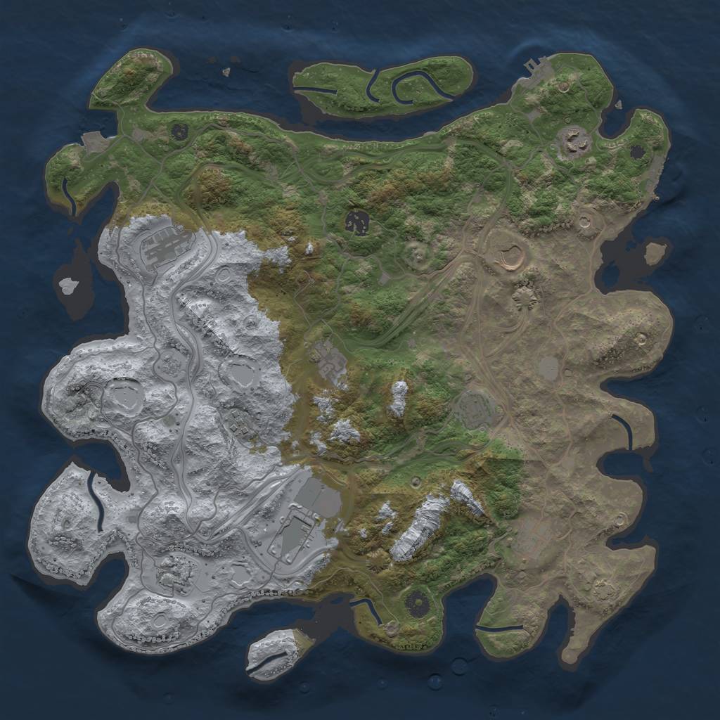 Rust Map: Procedural Map, Size: 4250, Seed: 1565006875, 18 Monuments