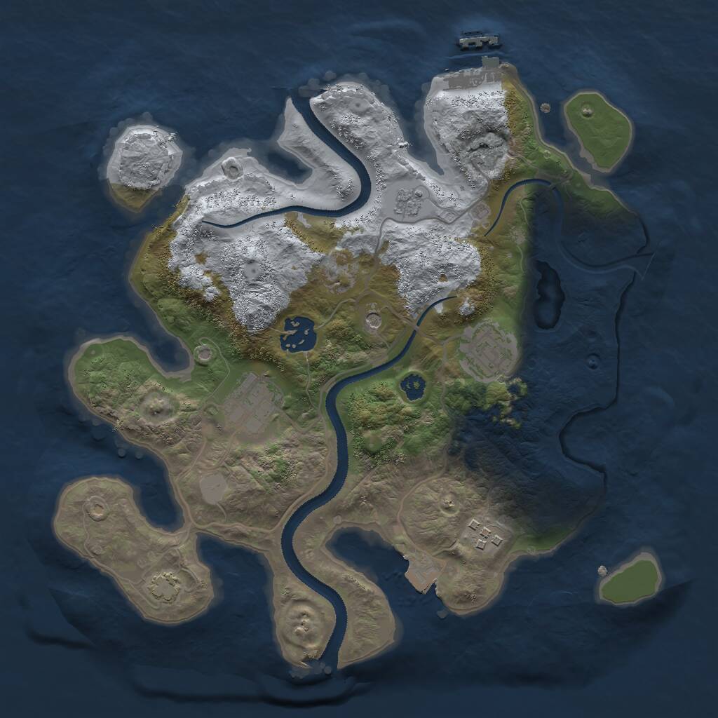 Rust Map: Procedural Map, Size: 2900, Seed: 1688874920, 9 Monuments