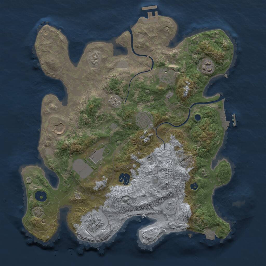 Rust Map: Procedural Map, Size: 3500, Seed: 34563456, 14 Monuments