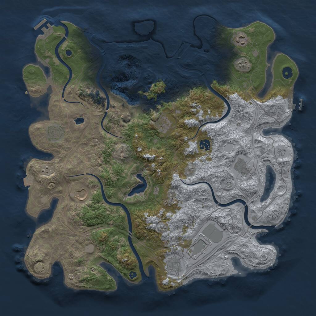 Rust Map: Procedural Map, Size: 4250, Seed: 31639, 16 Monuments