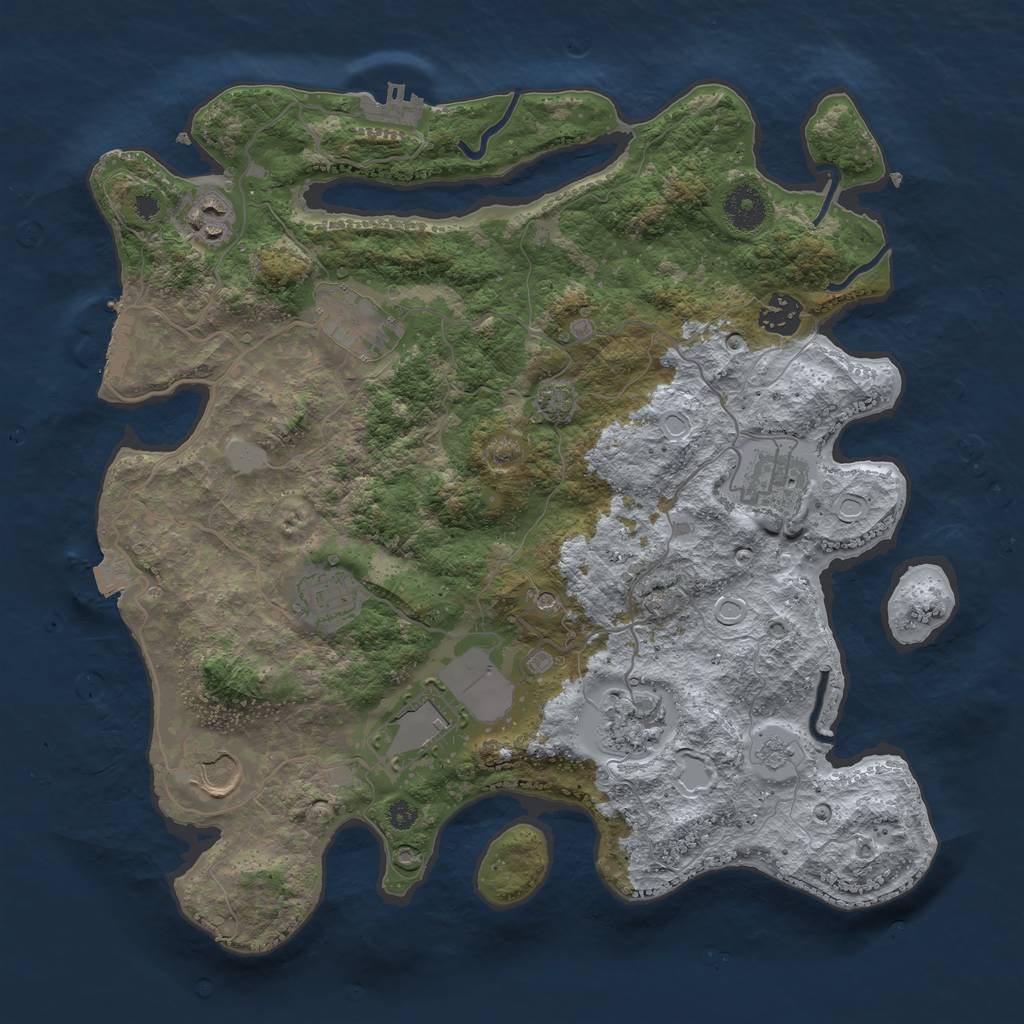 Rust Map: Procedural Map, Size: 3600, Seed: 3900649, 16 Monuments