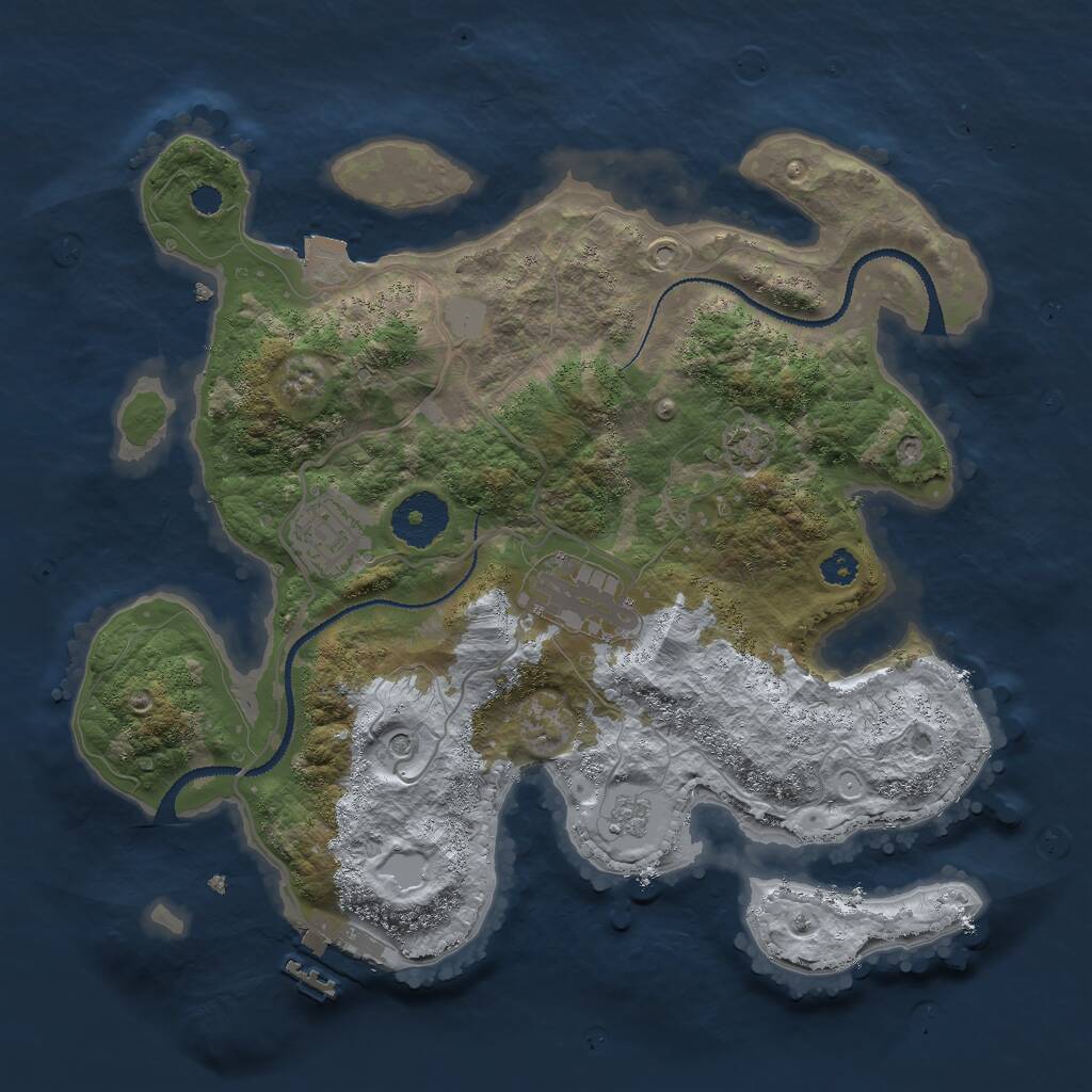 Rust Map: Procedural Map, Size: 3000, Seed: 26430, 7 Monuments