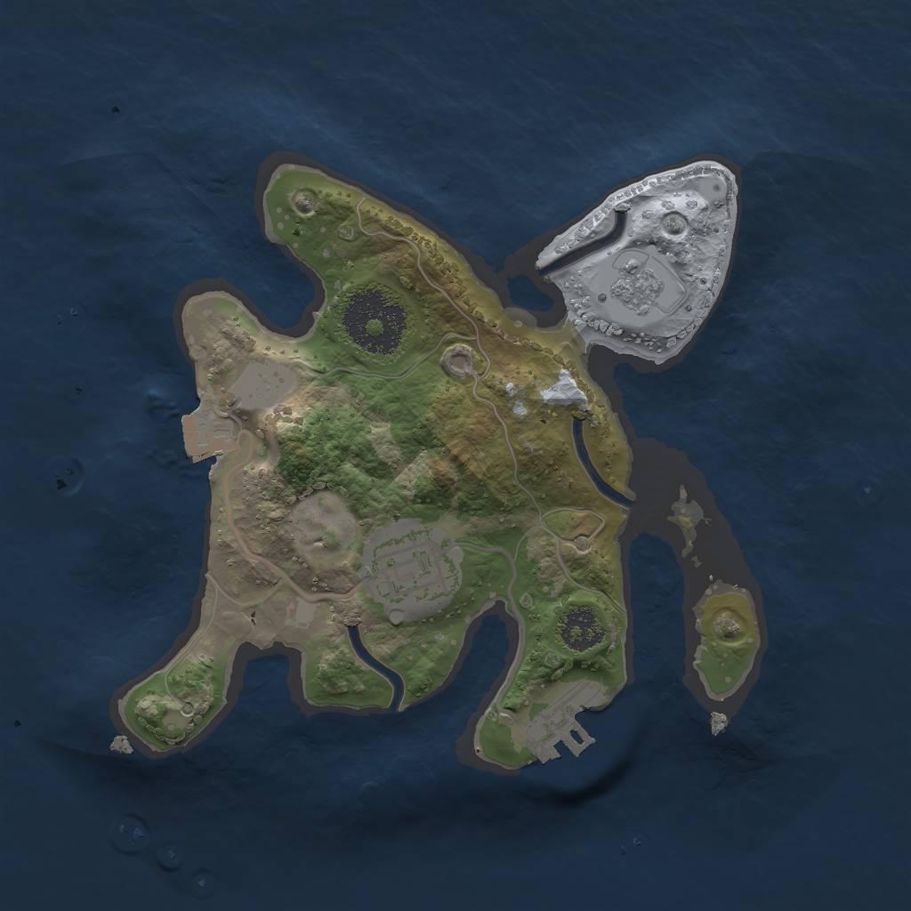 Rust Map: Procedural Map, Size: 2200, Seed: 546619671, 6 Monuments