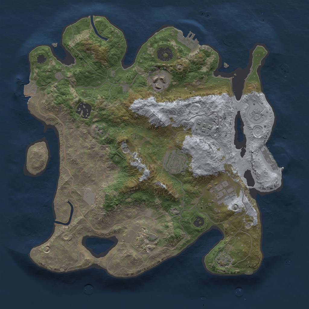 Rust Map: Procedural Map, Size: 3000, Seed: 973073857, 14 Monuments
