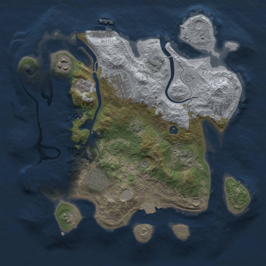 Rust Map: Procedural Map, Size: 3000, Seed: 255734124, 11 Monuments