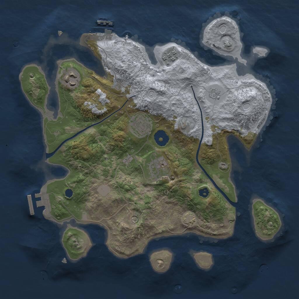 Rust Map: Procedural Map, Size: 3000, Seed: 255734124, 10 Monuments