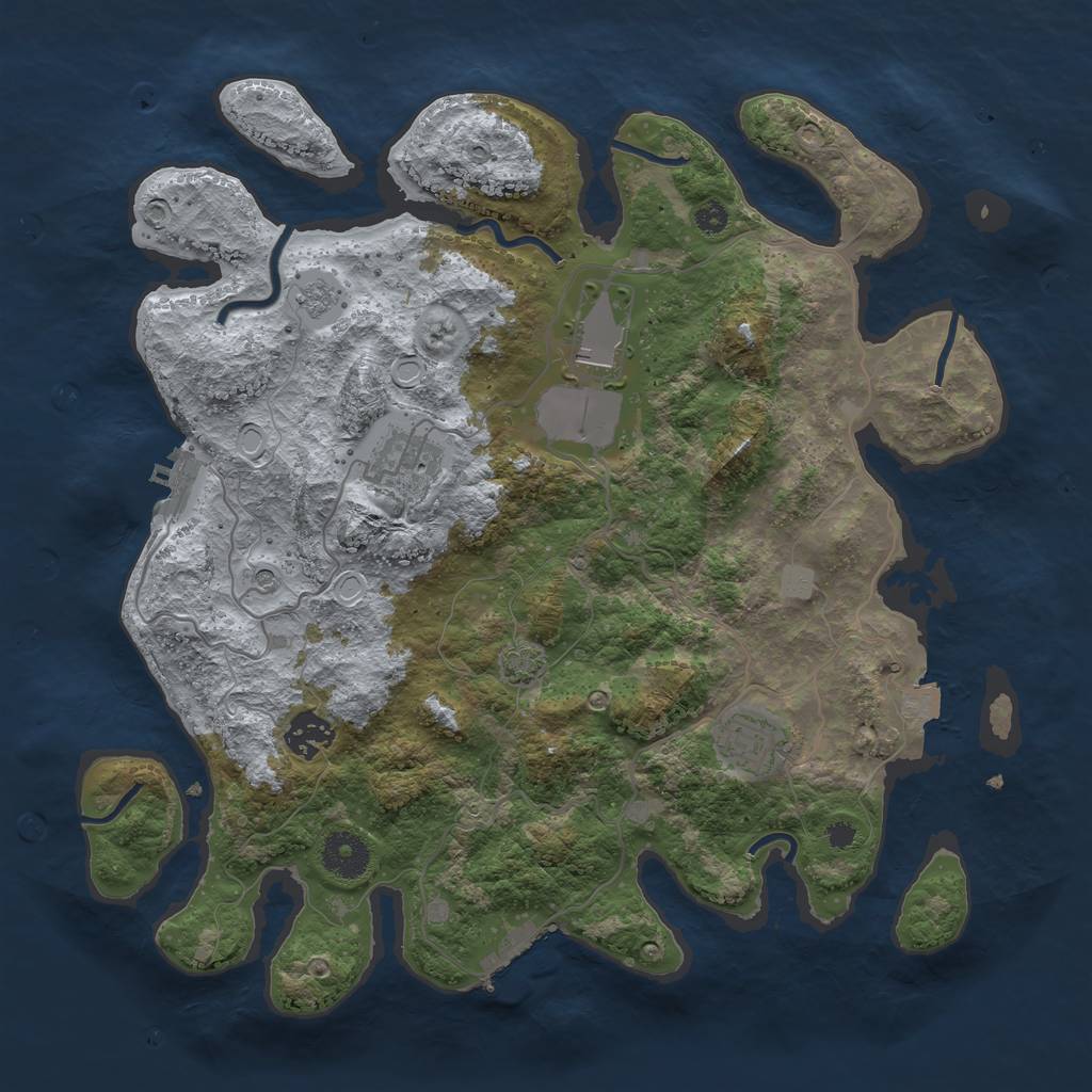 Rust Map: Procedural Map, Size: 3500, Seed: 61051736, 12 Monuments