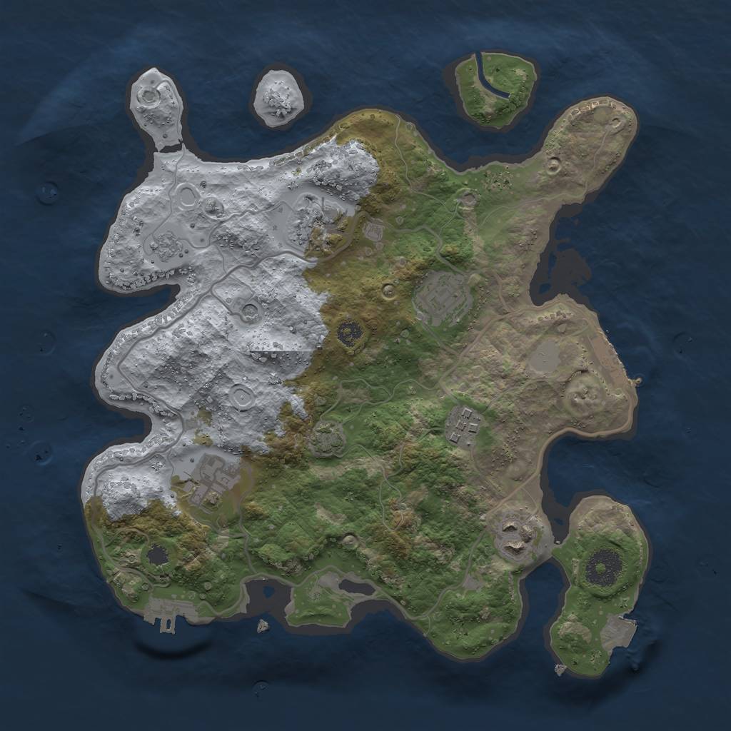 Rust Map: Procedural Map, Size: 3000, Seed: 1311305105, 13 Monuments
