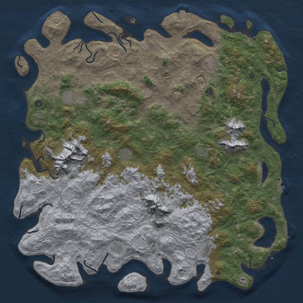 Rust Map: Procedural Map, Size: 6000, Seed: 4400, 19 Monuments