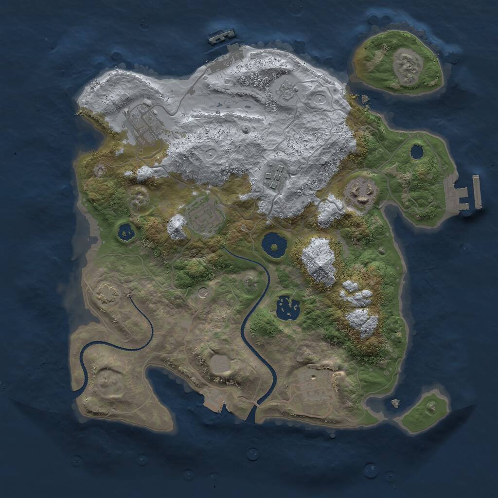 Rust Map: Procedural Map, Size: 3000, Seed: 13594, 12 Monuments