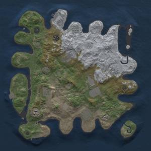 Thumbnail Rust Map: Procedural Map, Size: 3500, Seed: 402912021, 16 Monuments