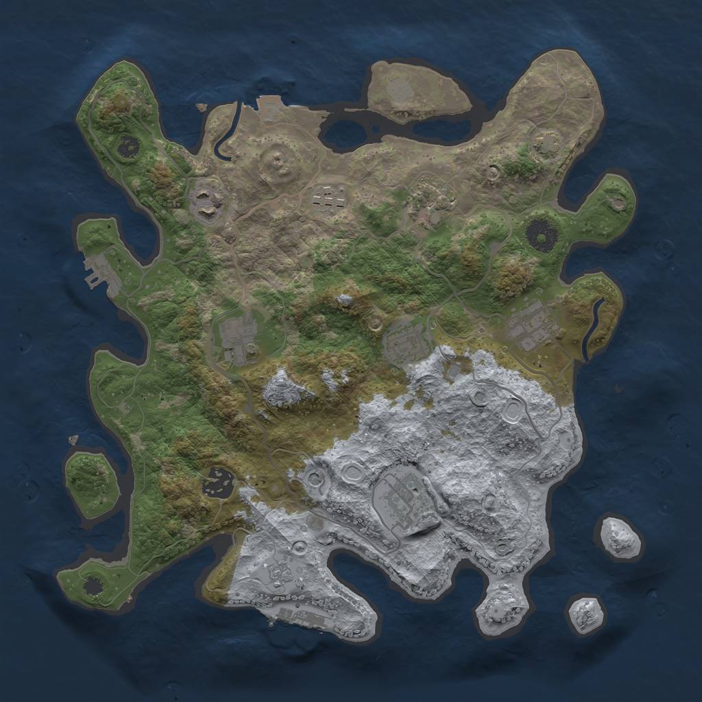 Rust Map: Procedural Map, Size: 3300, Seed: 75645678, 16 Monuments