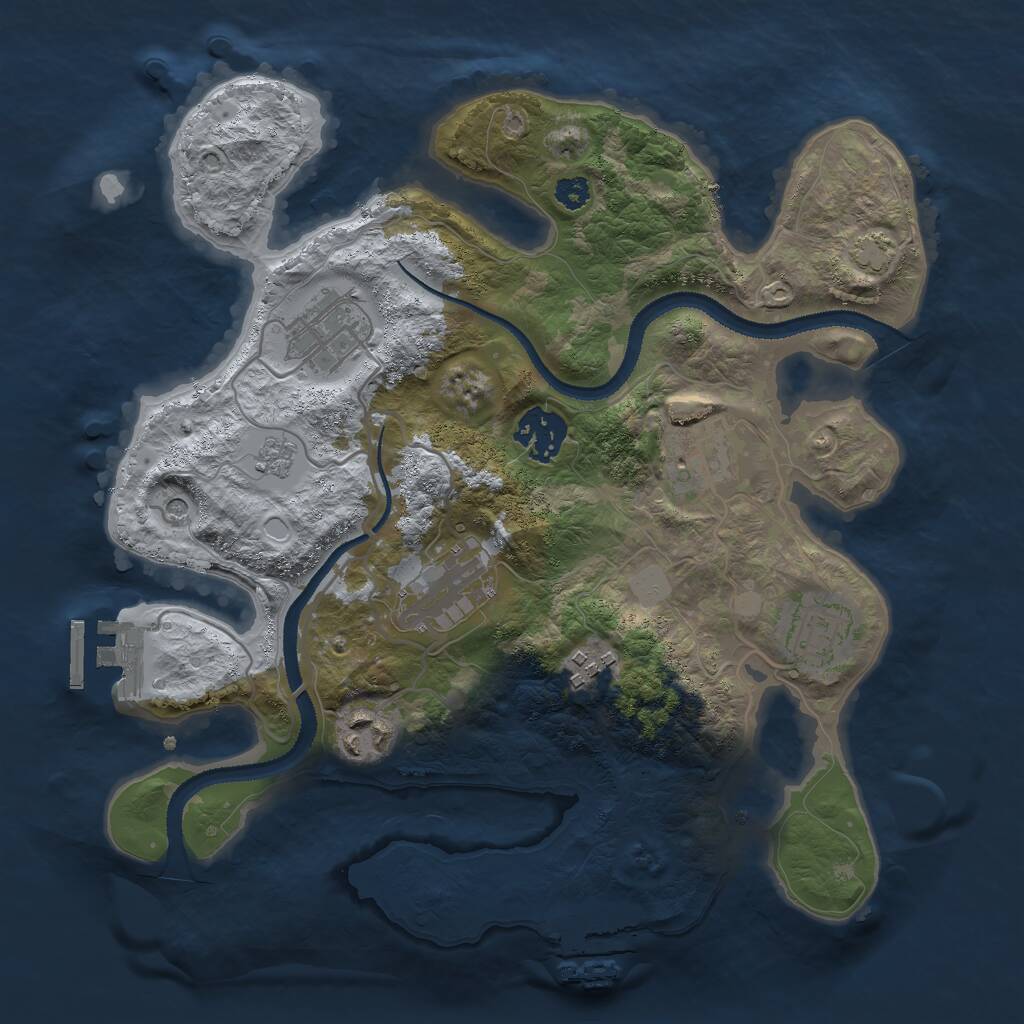 Rust Map: Procedural Map, Size: 3000, Seed: 90851194, 13 Monuments