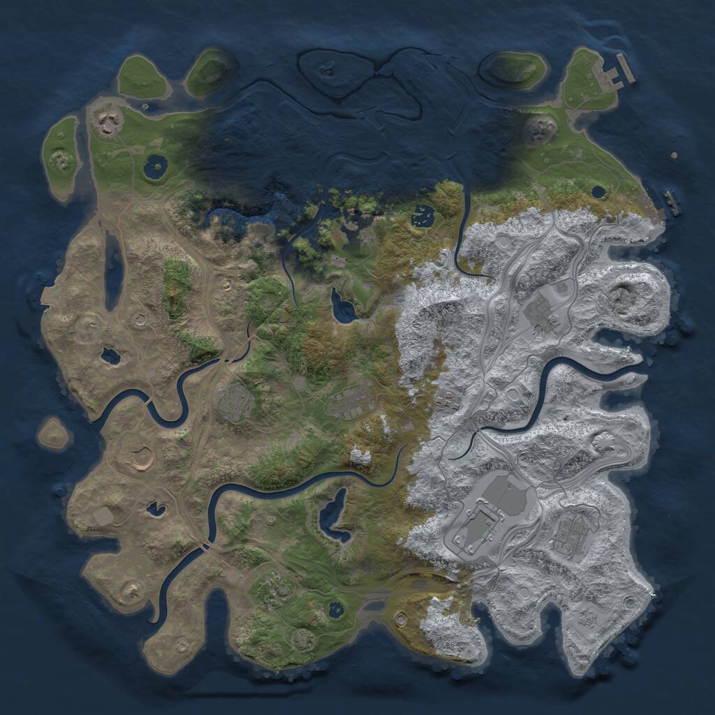 Rust Map: Procedural Map, Size: 4500, Seed: 1474756440, 17 Monuments