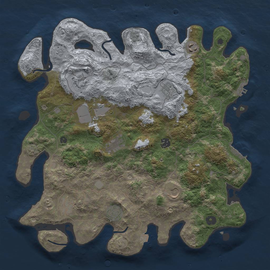 Rust Map: Procedural Map, Size: 4000, Seed: 1688778371, 18 Monuments