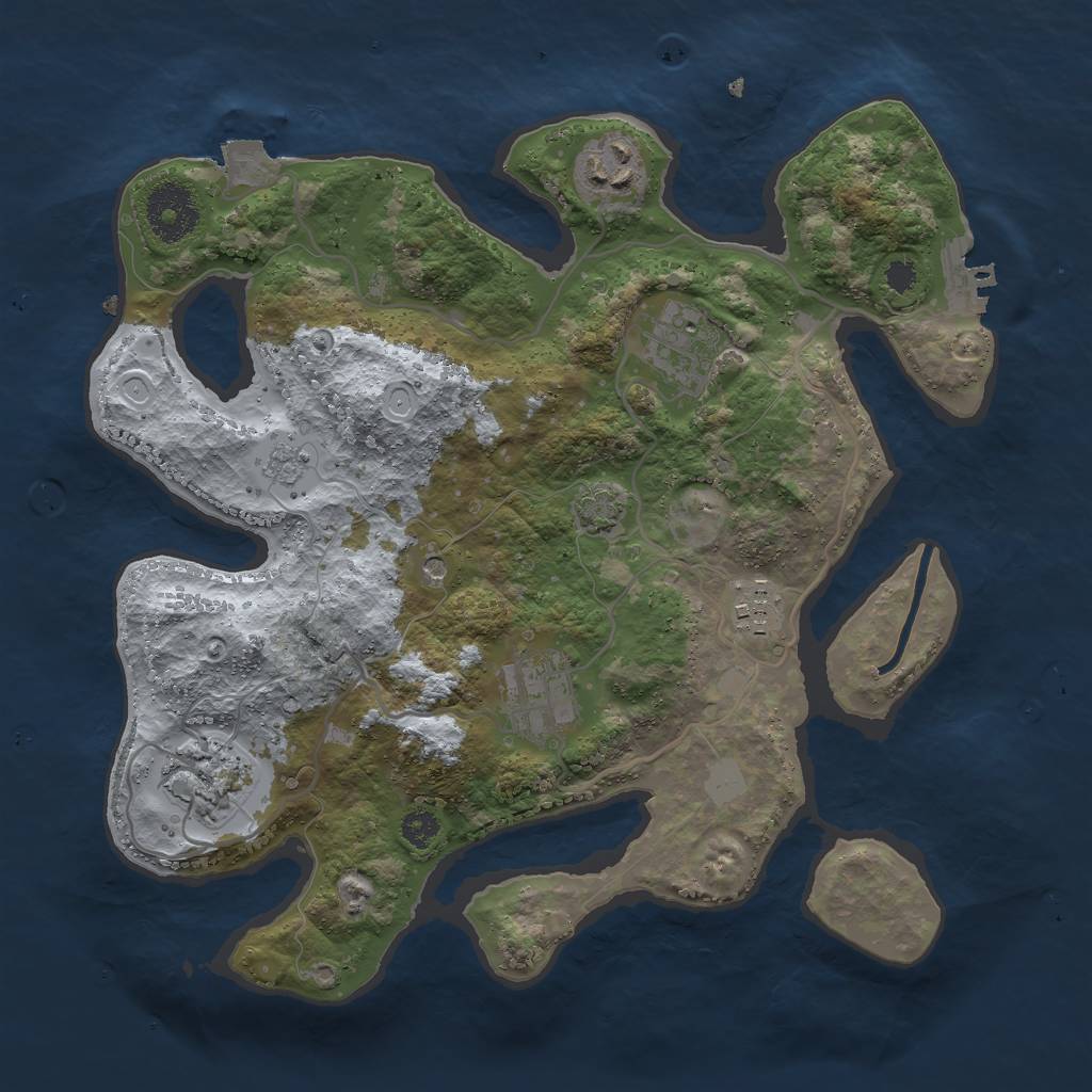 Rust Map: Procedural Map, Size: 3000, Seed: 28938, 12 Monuments