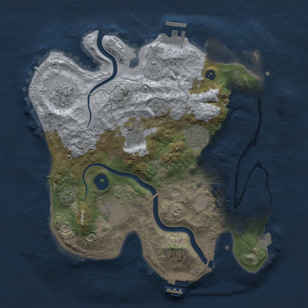 Rust Map: Procedural Map, Size: 3000, Seed: 944983502, 11 Monuments