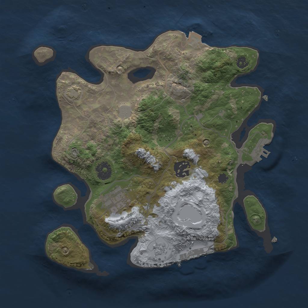 Rust Map: Procedural Map, Size: 2700, Seed: 2078175406, 9 Monuments
