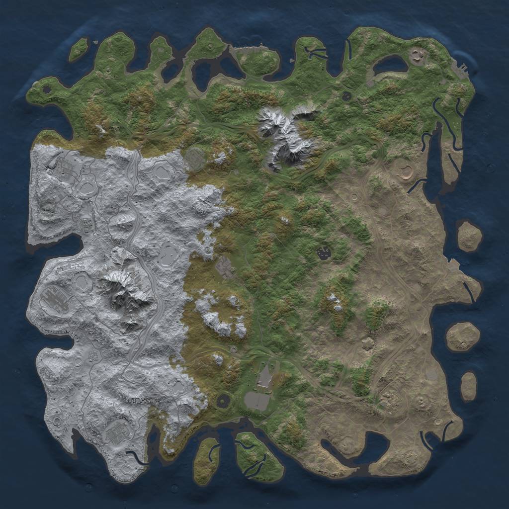Rust Map: Procedural Map, Size: 5500, Seed: 7901058, 19 Monuments