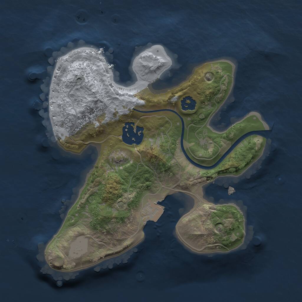 Rust Map: Procedural Map, Size: 2000, Seed: 543216, 2 Monuments