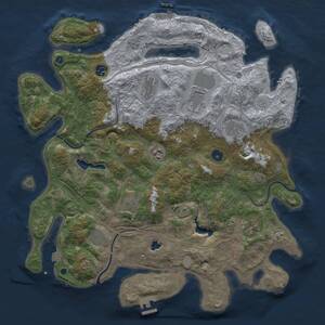 Thumbnail Rust Map: Procedural Map, Size: 4250, Seed: 445722343, 15 Monuments