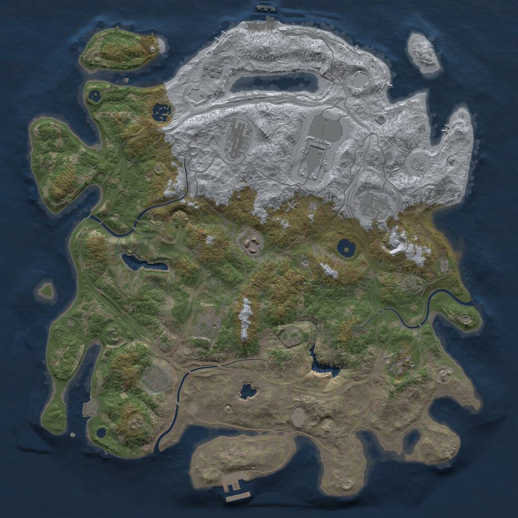 Rust Map: Procedural Map, Size: 4250, Seed: 445722343, 15 Monuments