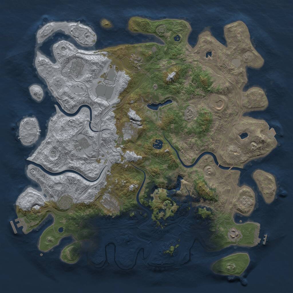 Rust Map: Procedural Map, Size: 4500, Seed: 270296864, 17 Monuments