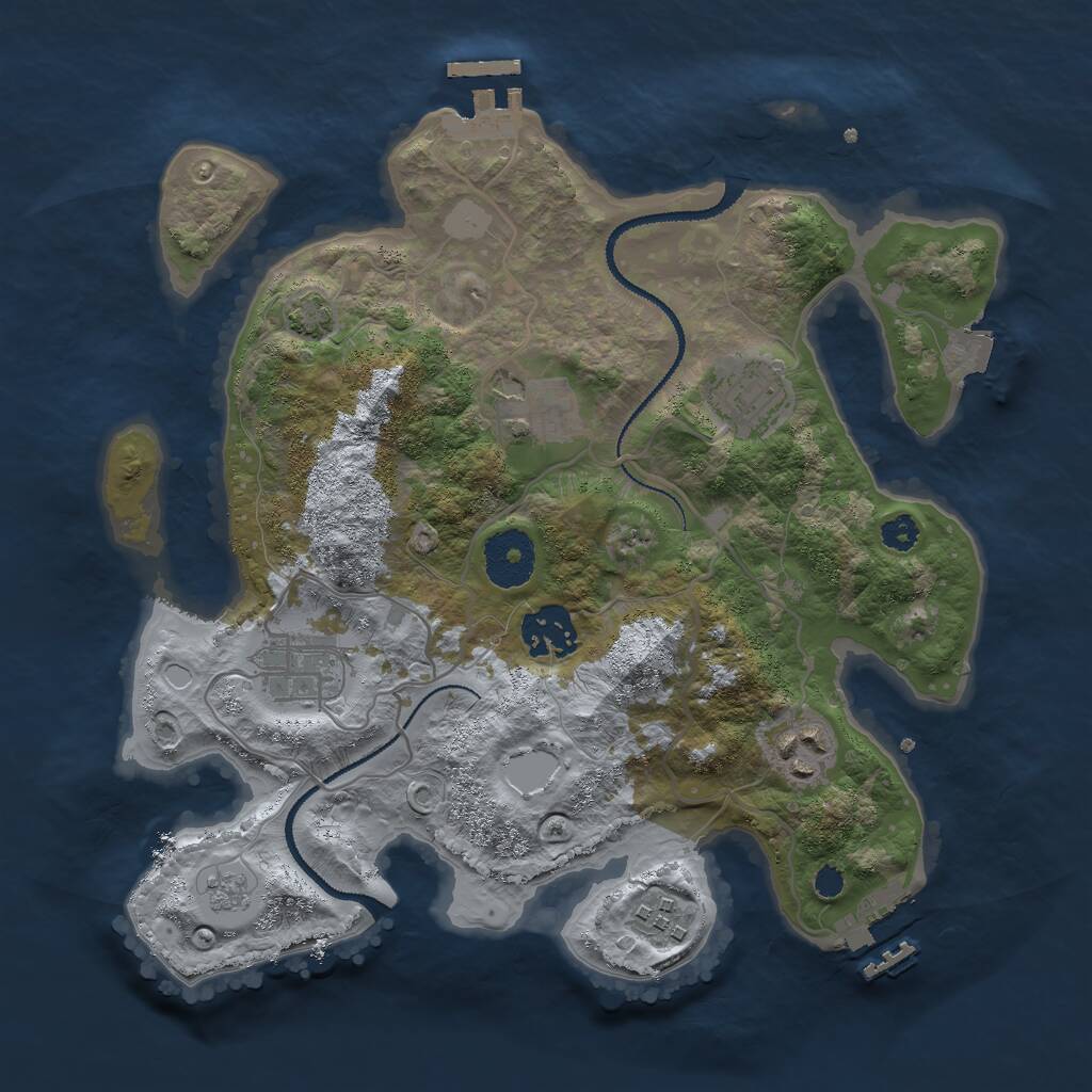 Rust Map: Procedural Map, Size: 3000, Seed: 9035482, 11 Monuments