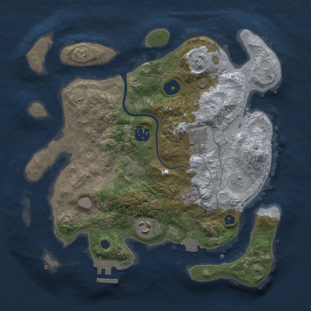 Rust Map: Procedural Map, Size: 3000, Seed: 6342591, 9 Monuments